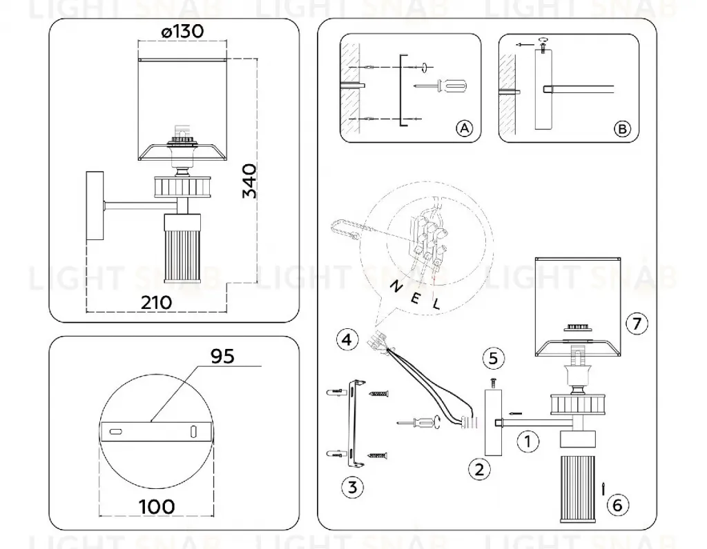 Бра Ambrella Light High Light Classic LH71295 LH71295