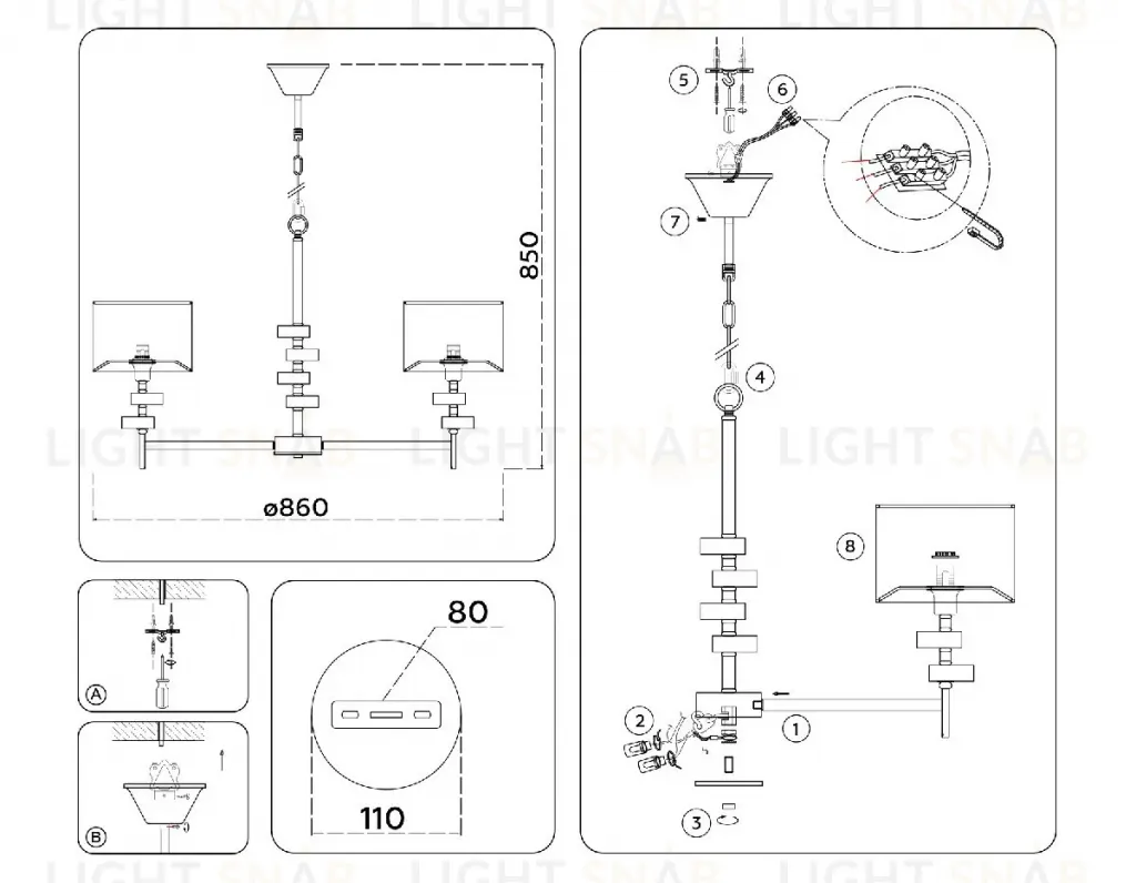 Подвесная люстра Ambrella Light High Light Classic LH71323 LH71323