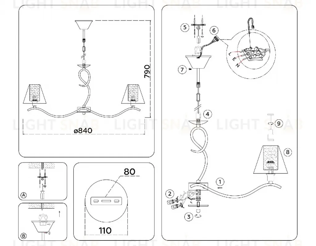 Подвесная люстра Ambrella Light High Light Modern LH57083 LH57083