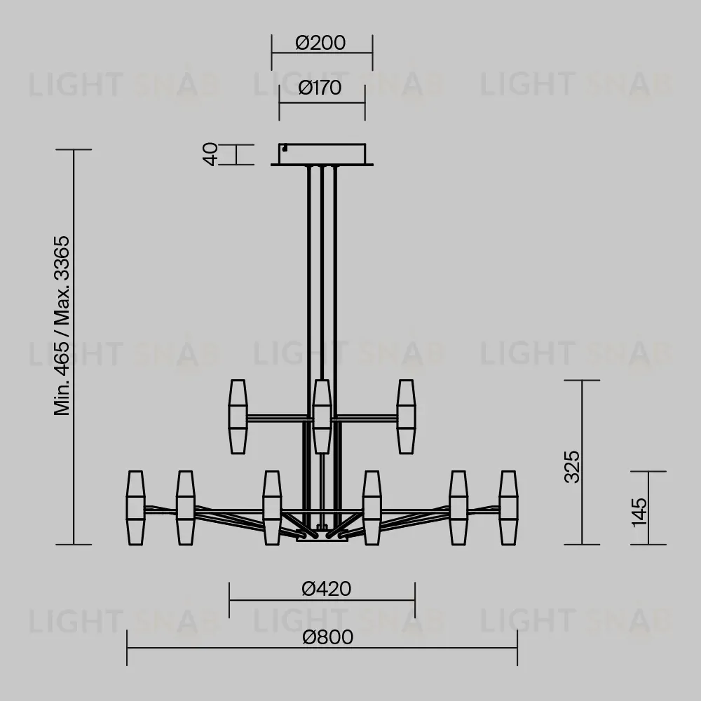 Подвесная люстра Maytoni Arana MOD401PL-L108BS3K MOD401PL-L108BS3K