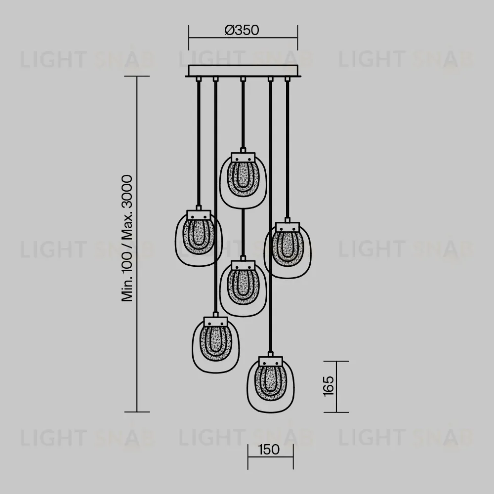 Каскадная люстра Maytoni Biology MOD367PL-L18BBSK MOD367PL-L18BBSK