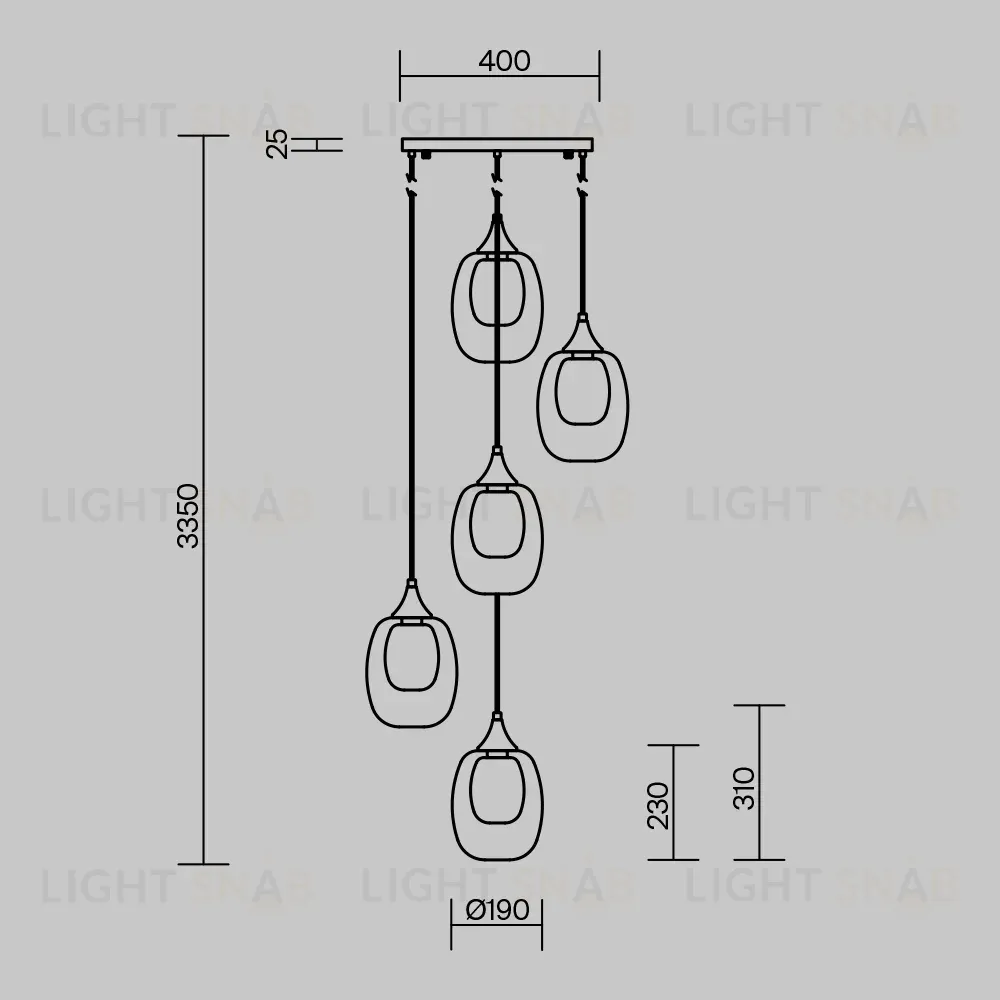 Каскадная люстра Maytoni Aura MOD016PL-05BS MOD016PL-05BS