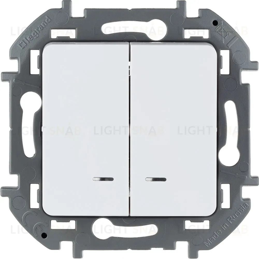 Выключатель двухклавишный с подсветкой/индикацией Legrand Inspiria 673630 673630