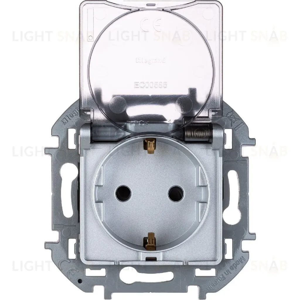 Розетка с/з со шторками с защитной крышкой Legrand Inspiria 673742 673742