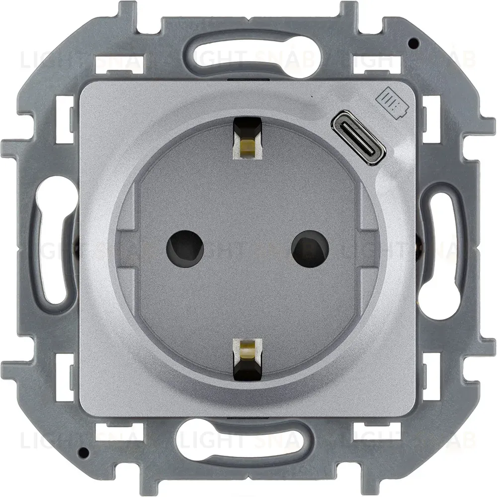Розетка с/з с USB тип C со шторками Legrand Inspiria 673772 673772