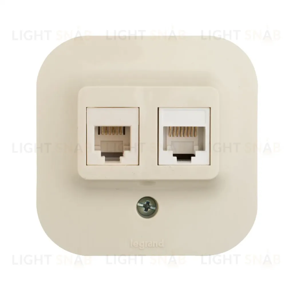 Розетка двойная RJ11+RJ45 Legrand Quteo 782251 782251