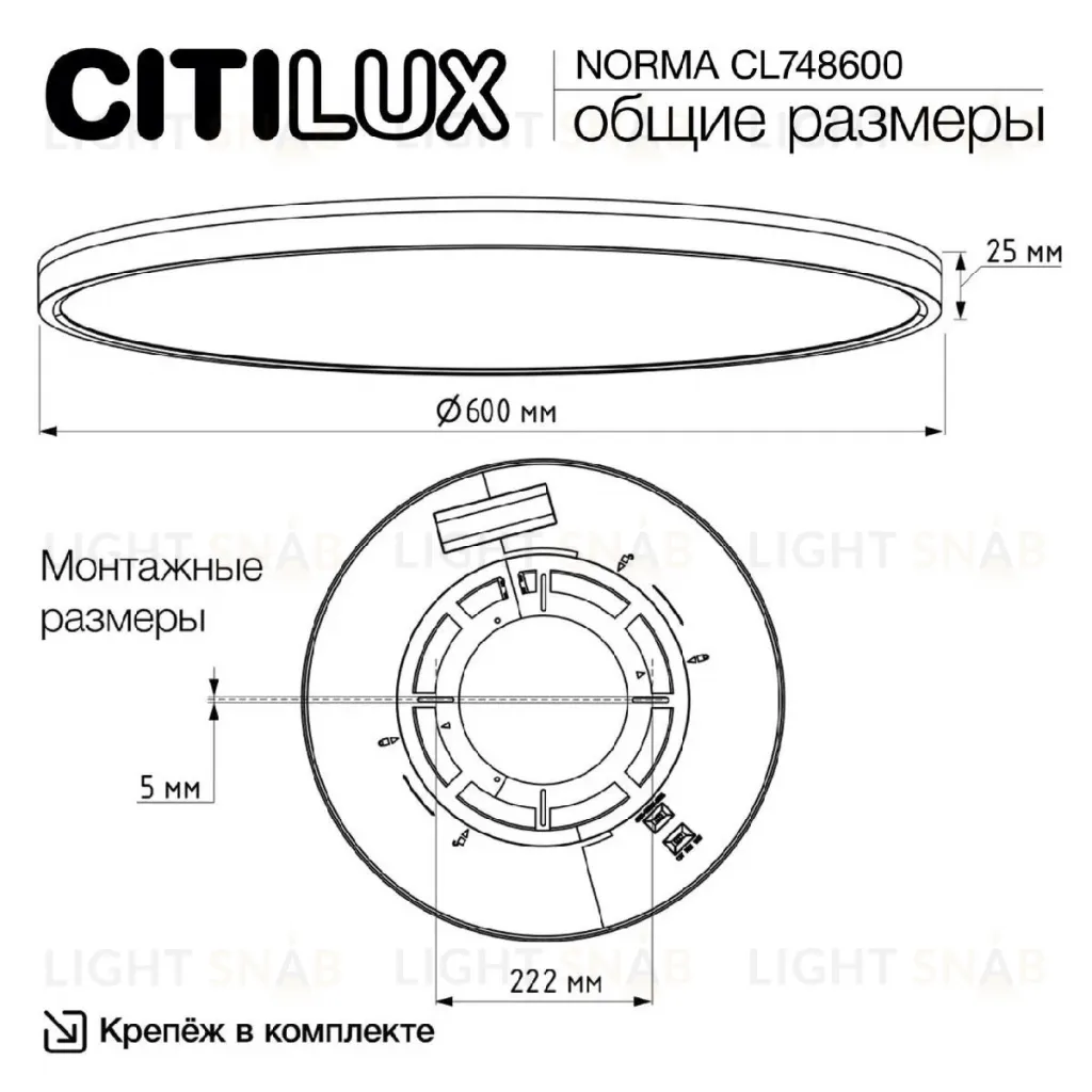 Потолочный светильник Citilux Norma CL748600 CL748600