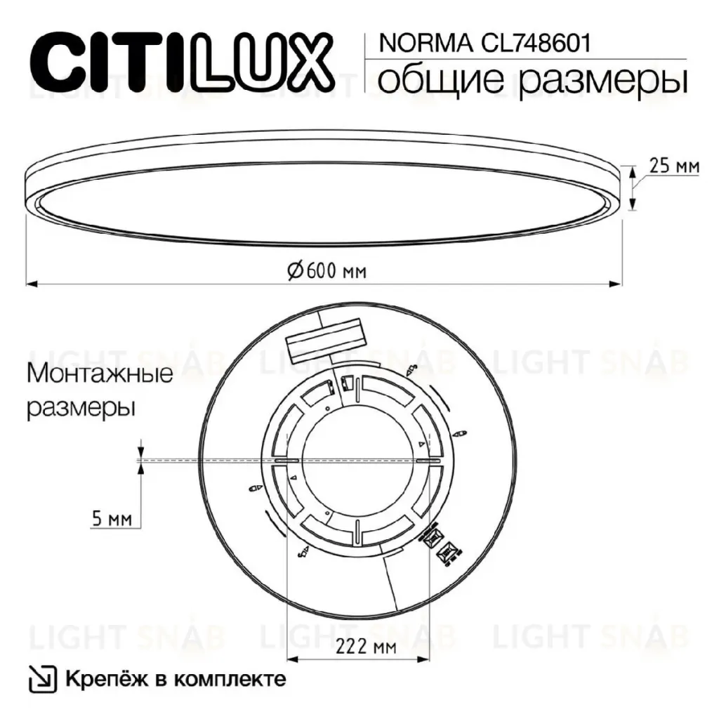 Потолочный светильник Citilux Norma CL748601 CL748601