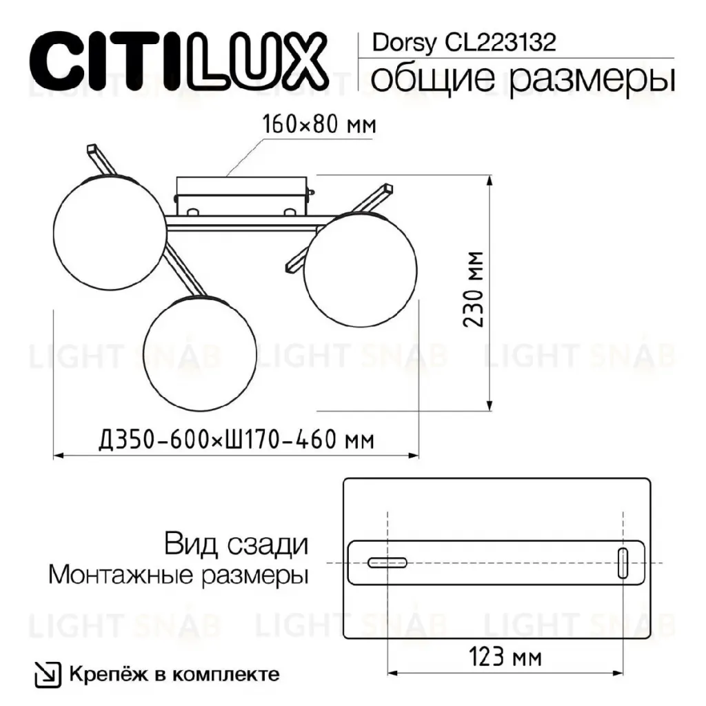 Настенно-потолочный светильник Citilux Dorsy CL223132 CL223132