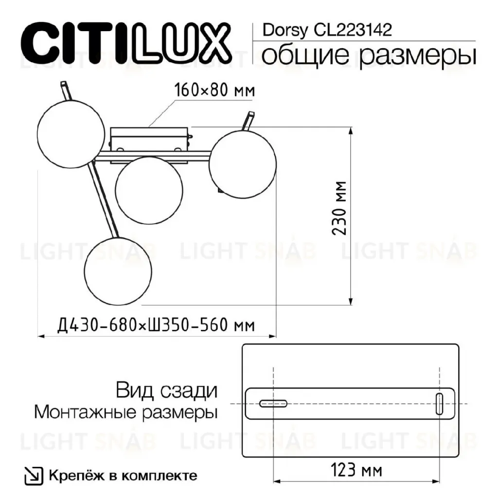 Настенно-потолочный светильник Citilux Dorsy CL223142 CL223142