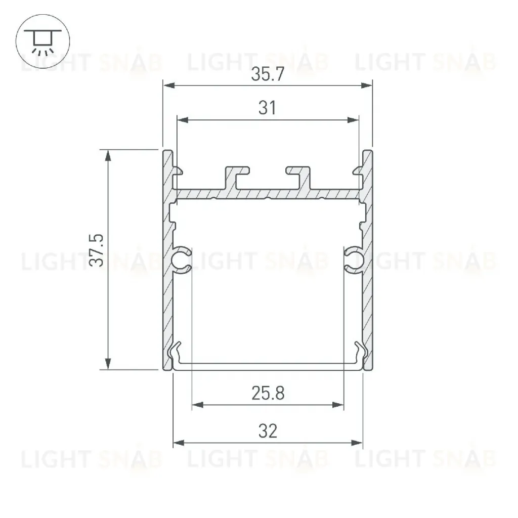 Алюминиевый профиль Arlight SL-LINE-3638-LW-3000 WHITE 043975(1) 043975(1)