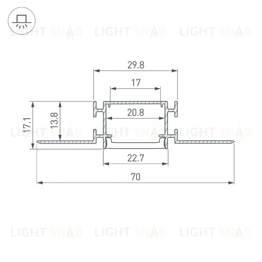 Алюминиевый профиль Arlight FANTOM-BENT-W23-TOP-2000 ANOD 040347(1) 040347(1)