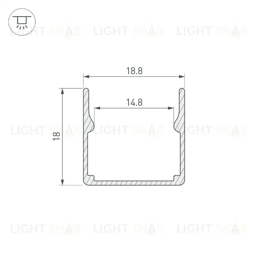 Алюминиевый профиль Arlight WPH-FLEX-1616-1000 ANOD 053418 053418
