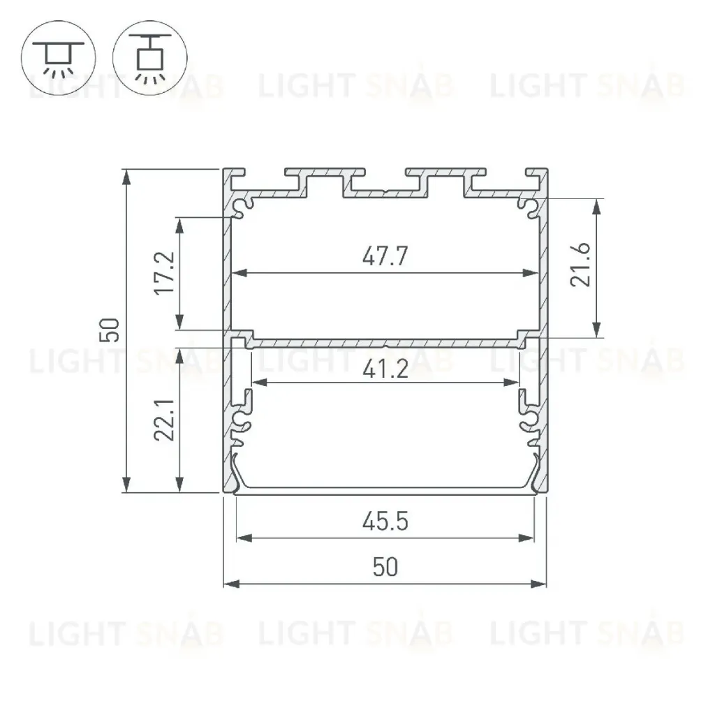 Алюминиевый профиль Arlight LINE-M-5050-2000 BLACK 053403 053403