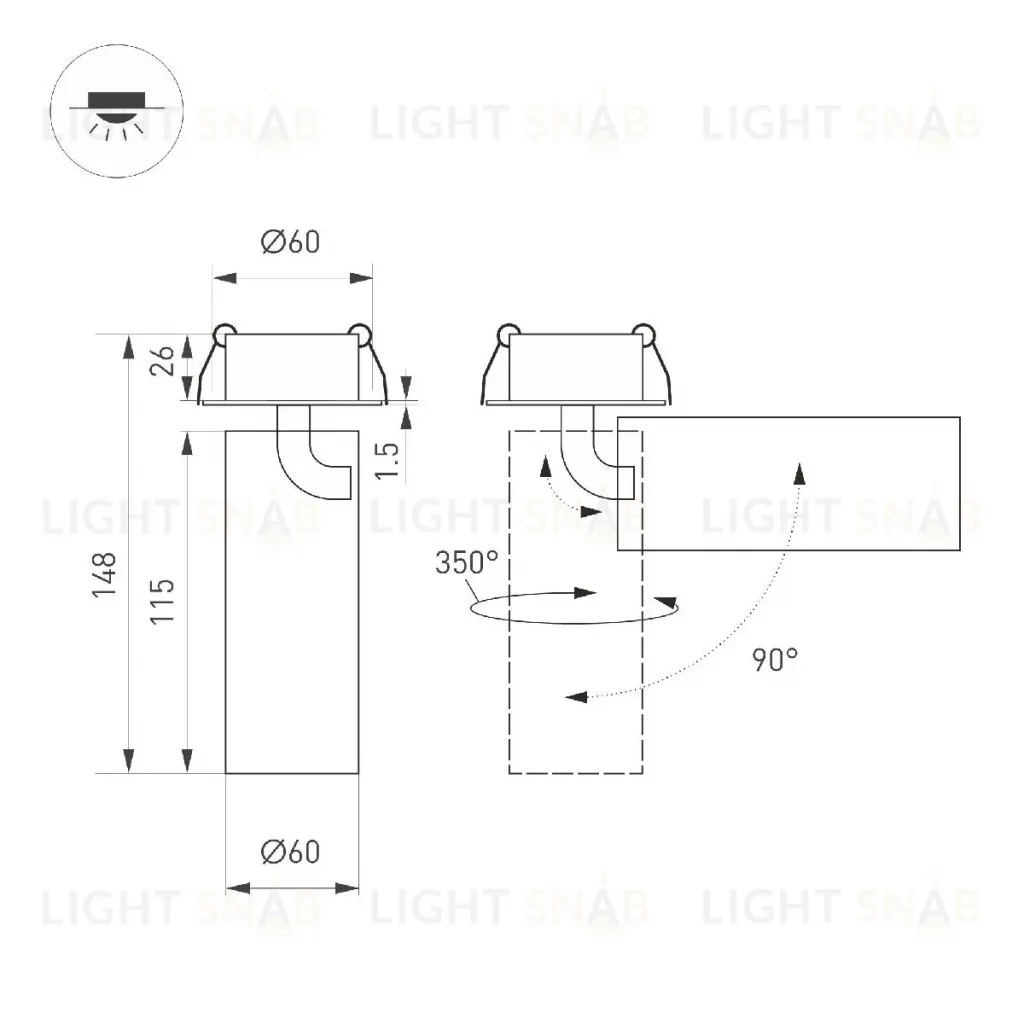 Встраиваемый спот Arlight SP-GABI-BUILT-FLAP-R60-12W Warm3000 049935 049935