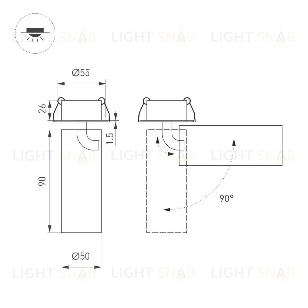 Встраиваемый спот Arlight SP-GABI-BUILT-FLAP-R50-9W Day4000 049930 049930