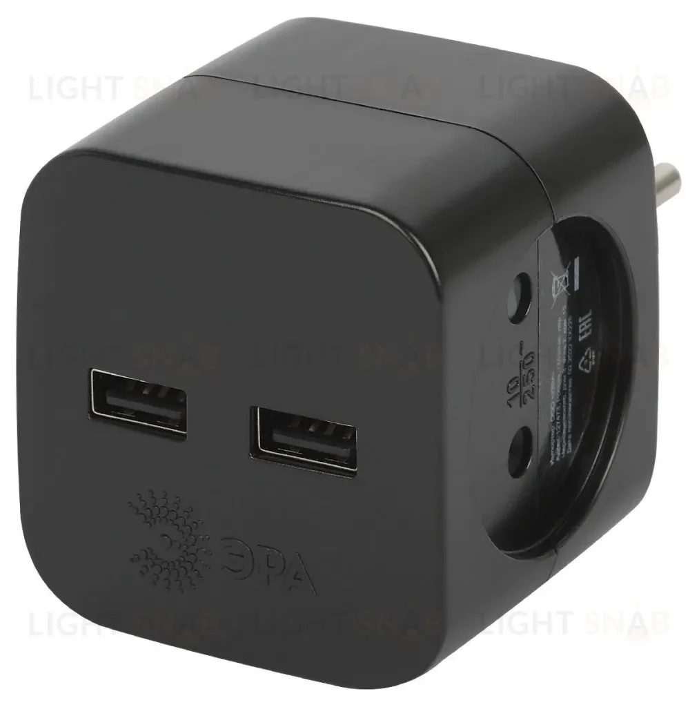 Разветвитель электрический Эра SP-2-USB-B Б0049535 Б0049535