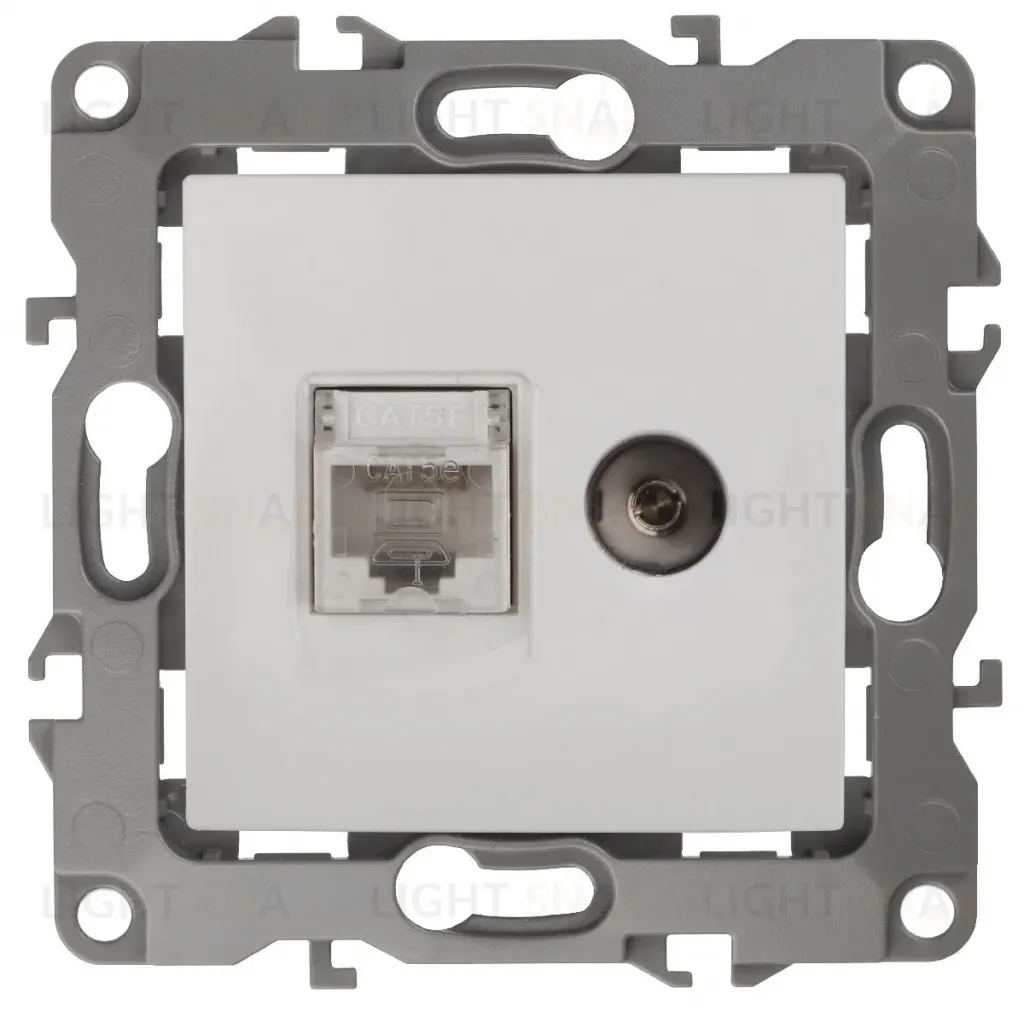 Розетка комбинированная RJ45+TV Эра 12-3110-01 Б0027441 Б0027441