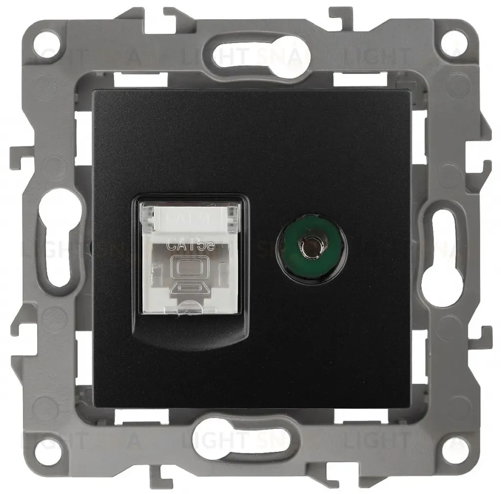 Розетка комбинированная RJ45+TV Эра 12-3110-05 Б0027445 Б0027445