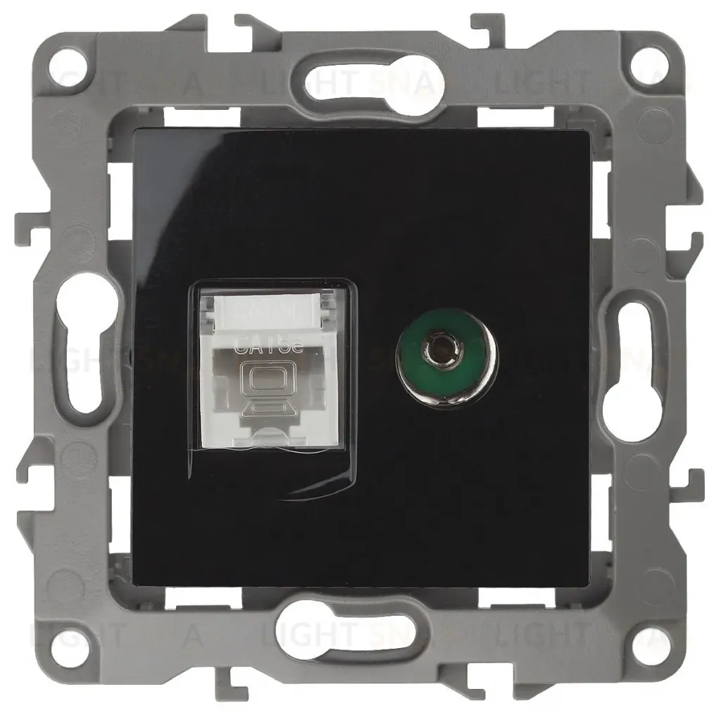 Розетка комбинированная RJ45+TV Эра 12-3110-06 Б0027446 Б0027446