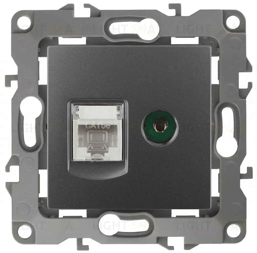 Розетка комбинированная RJ45+TV Эра 12-3110-12 Б0027447 Б0027447