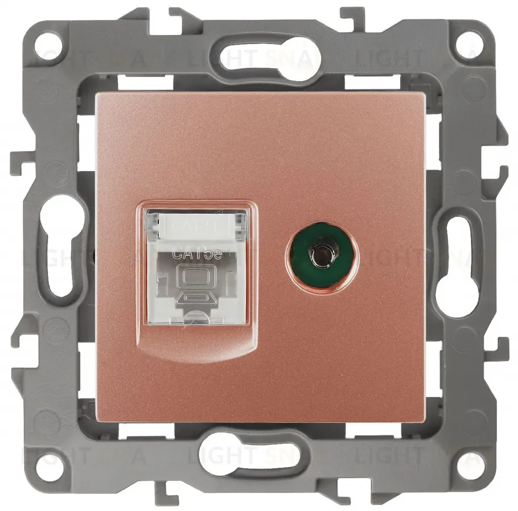 Розетка комбинированная RJ45+TV Эра 12-3110-14 Б0027449 Б0027449