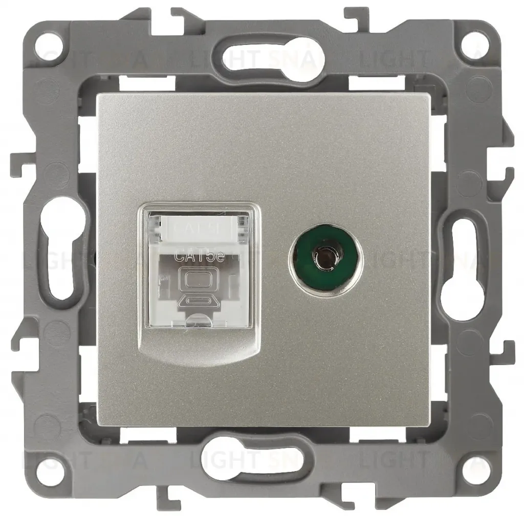Розетка комбинированная RJ45+TV Эра 12-3110-15 Б0027450 Б0027450