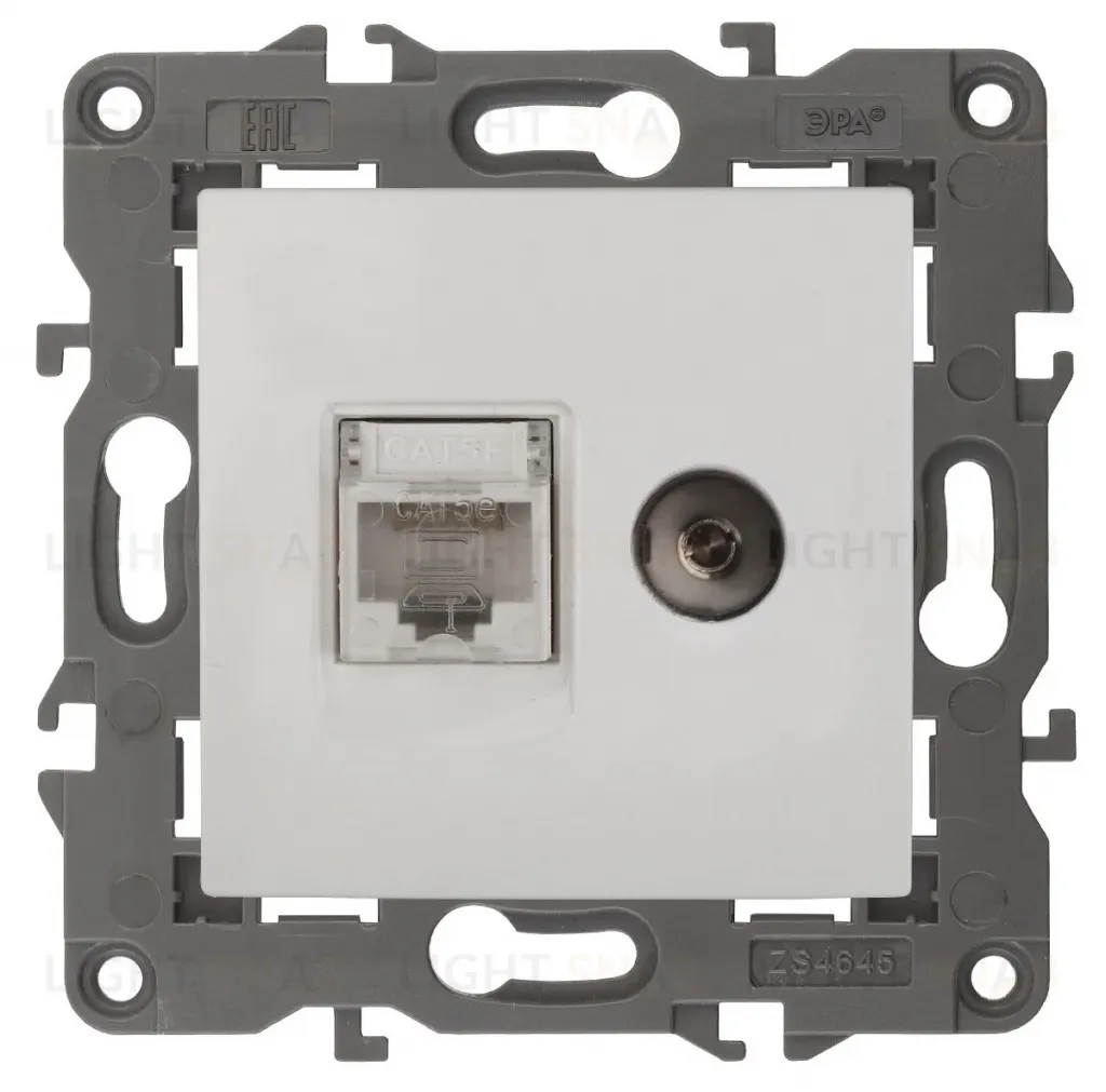 Розетка RJ45+TV Эра 14-3110-01 Б0034314 Б0034314