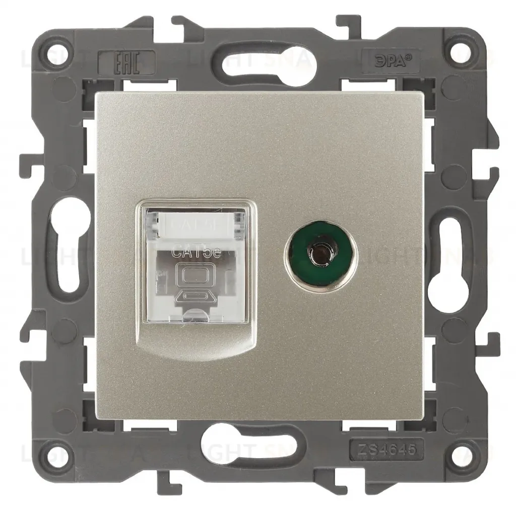 Розетка RJ45+TV Эра 14-3110-04 Б0034317 Б0034317