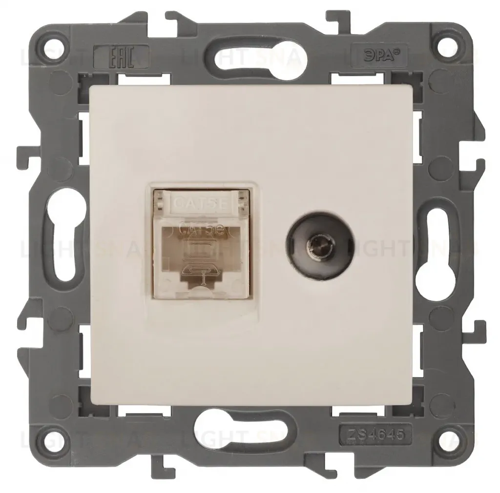Розетка RJ45+TV Эра 14-3110-02 Б0034315 Б0034315