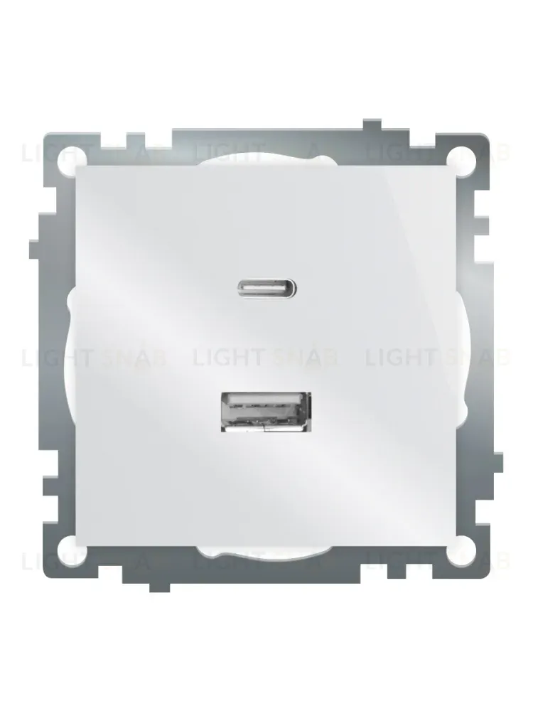 Розетка 2-местная USB + type C Stekker Катрин GLS10-7116-01 50051 50051