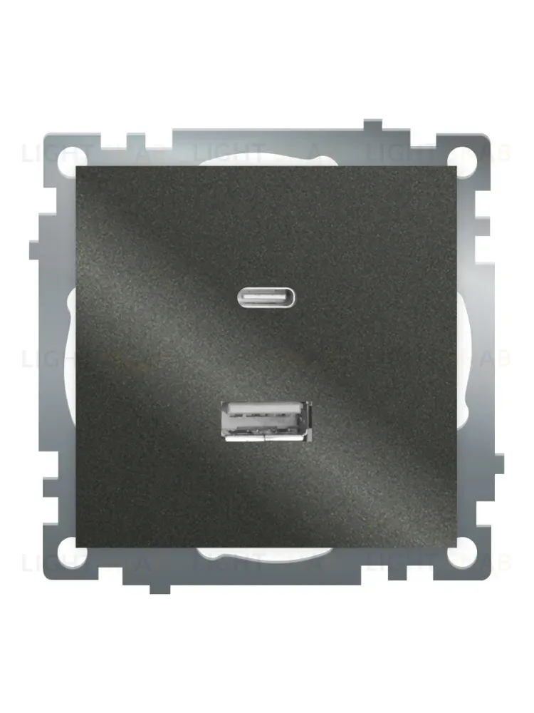 Розетка 2-местная USB + type C Stekker Катрин GLS10-7116-06 50052 50052