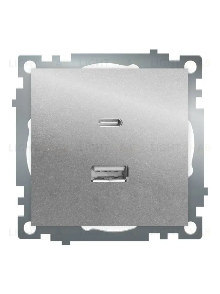 Розетка 2-местная USB + type C Stekker Катрин GLS10-7116-03 50054 50054