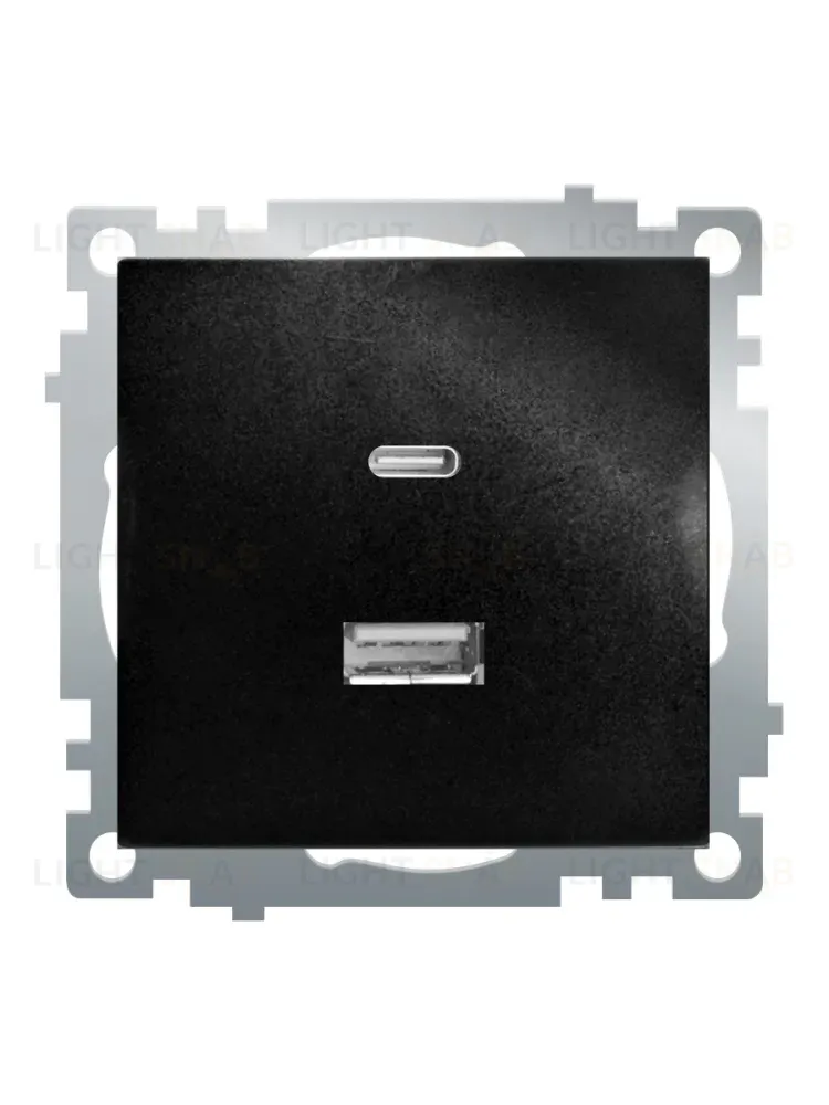 Розетка 2-местная USB + type C Stekker Катрин GLS10-7116-05 50055 50055