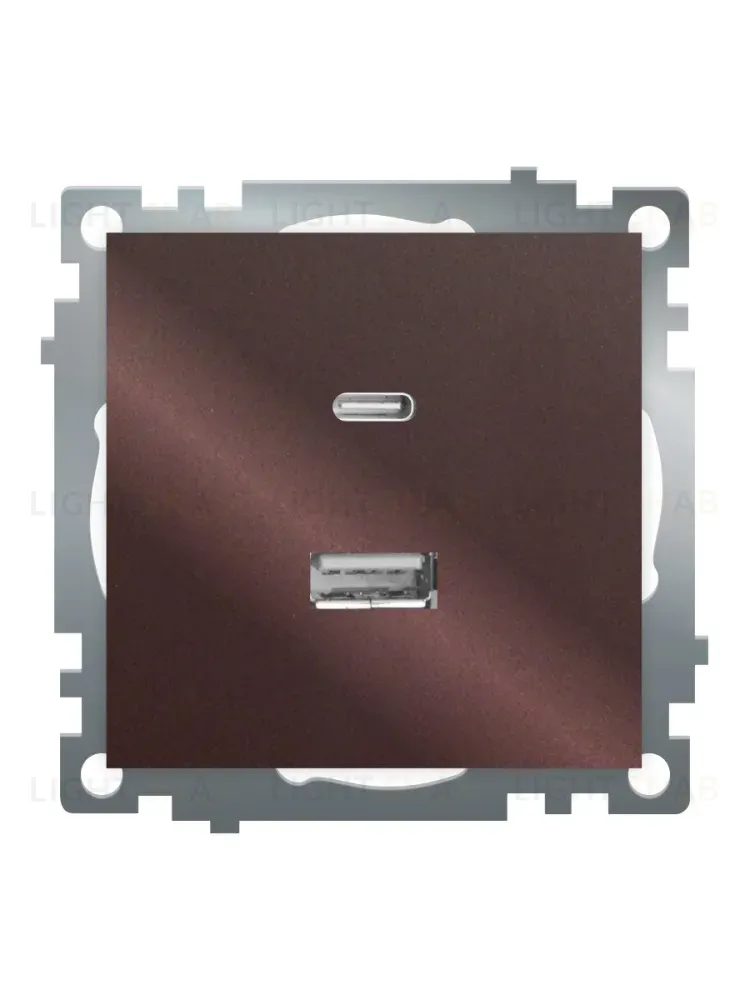 Розетка 2-местная USB + type C Stekker Катрин GLS10-7116-04 50057 50057