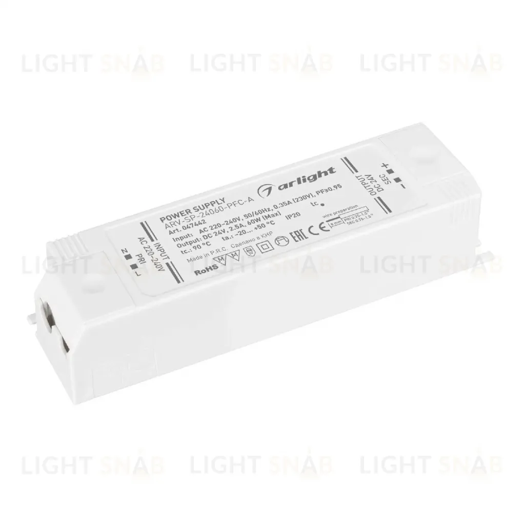 Блок питания Arlight ARV-SP-24060-PFC-A (24V, 2.5A, 60W) 047442 047442