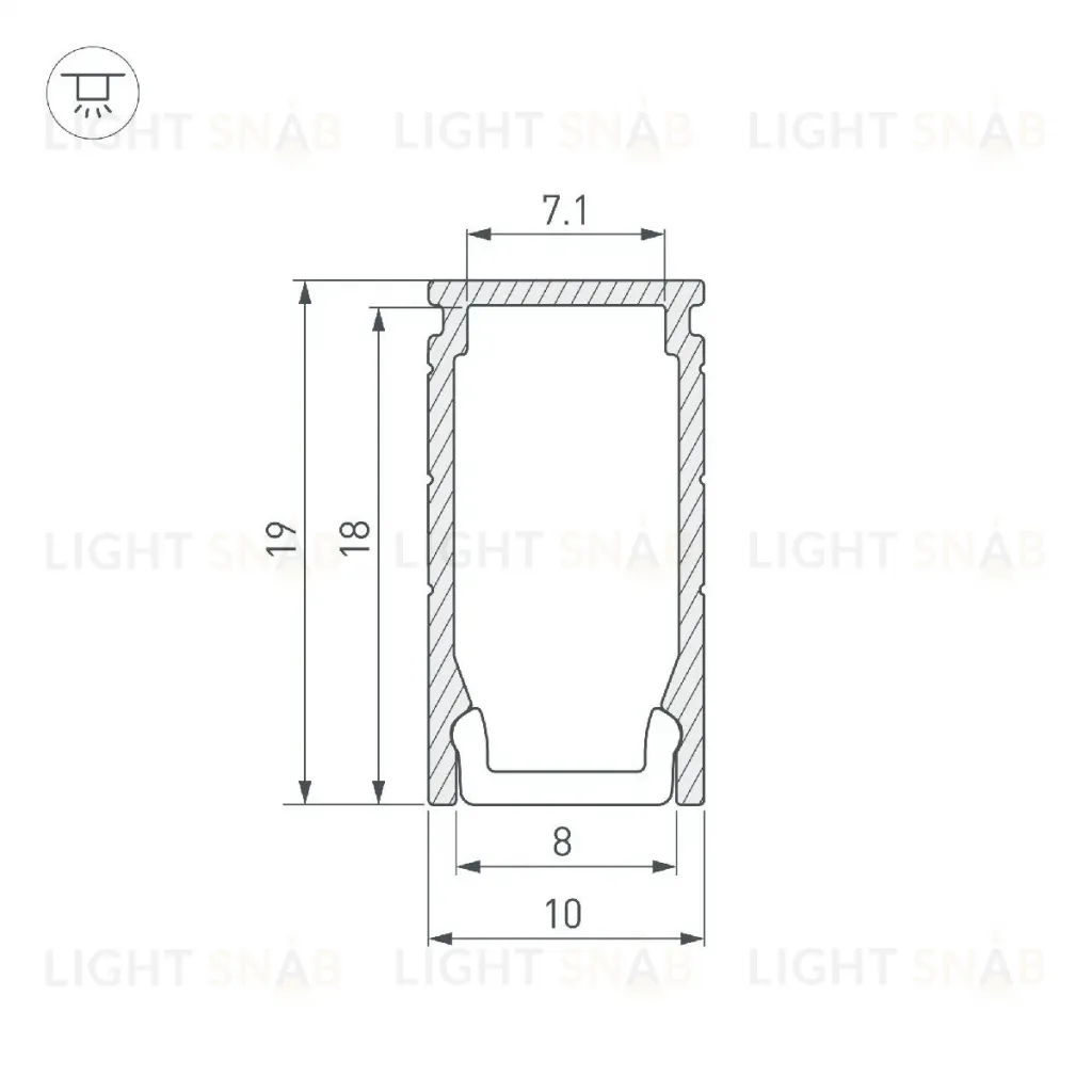 Алюминиевый профиль Arlight LINE-1019-2000 ANOD 053426 053426