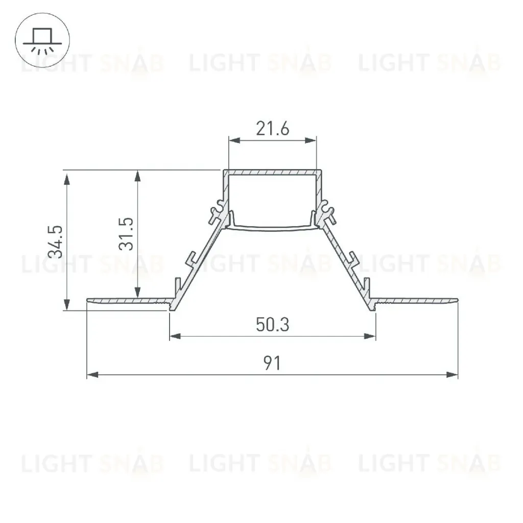 Алюминиевый профиль Arlight COMFORT21-V-FANTOM-2000 BLACK 052544 052544
