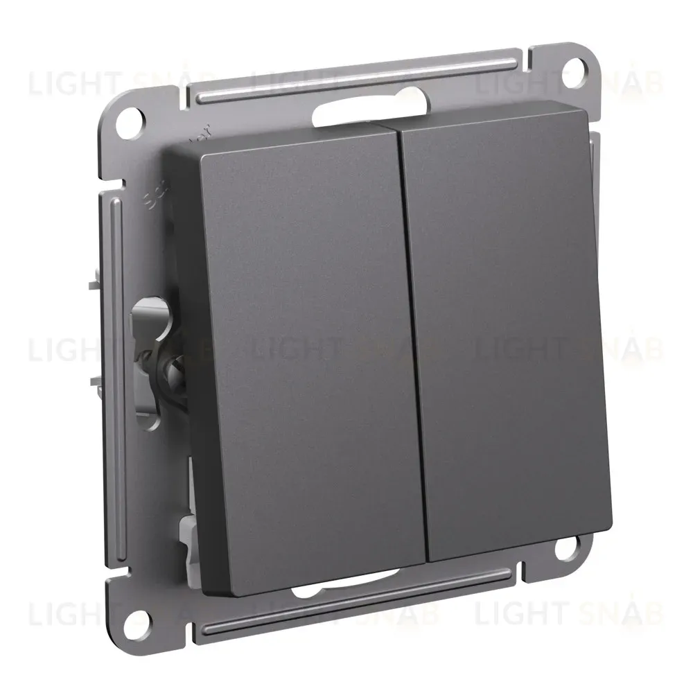 Выключатель 2-клавишный Systeme Electric AtlasDesign Базальт ATN001451 ATN001451