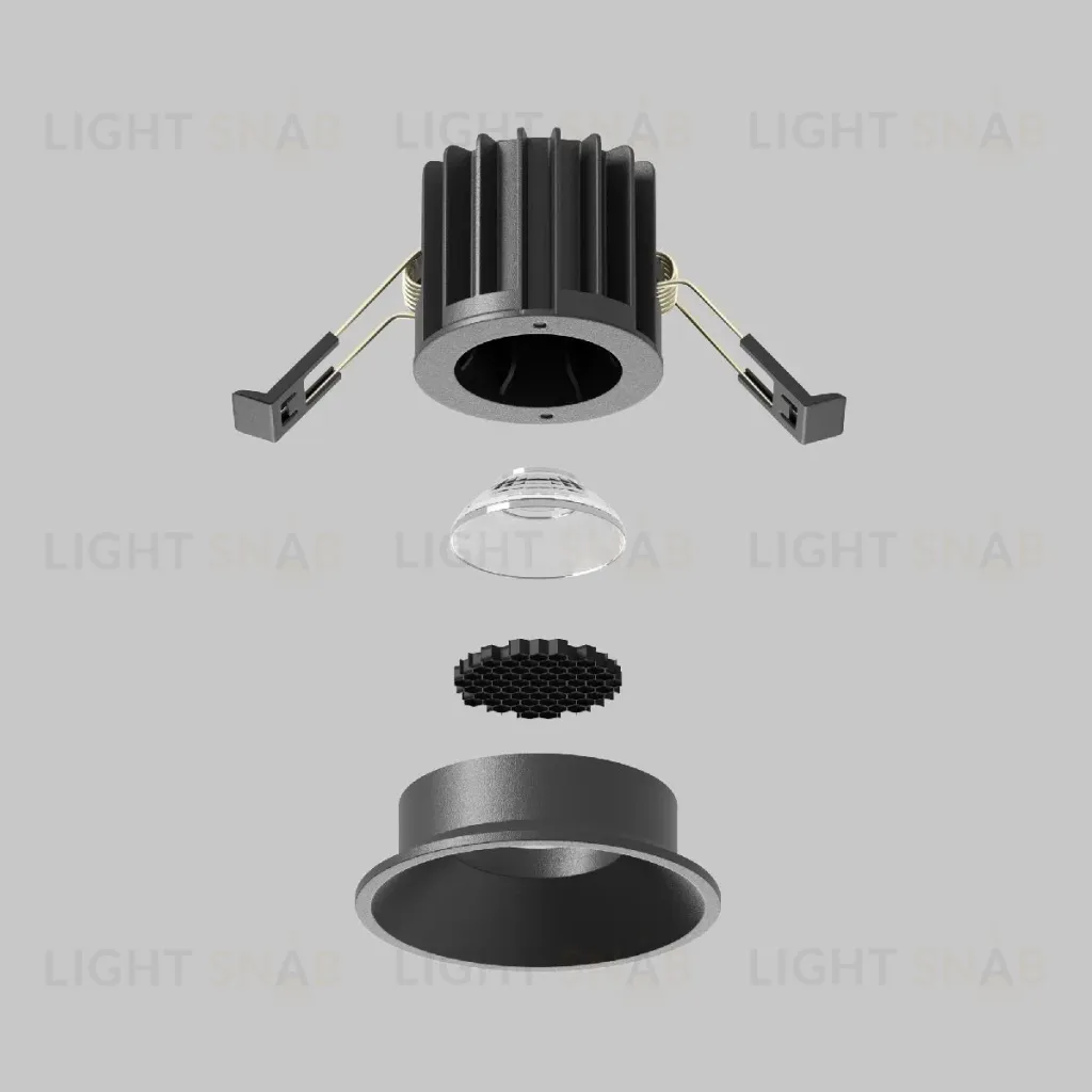 Встраиваемый светильник Maytoni Round DL058-7W2.7K-B DL058-7W2.7K-B