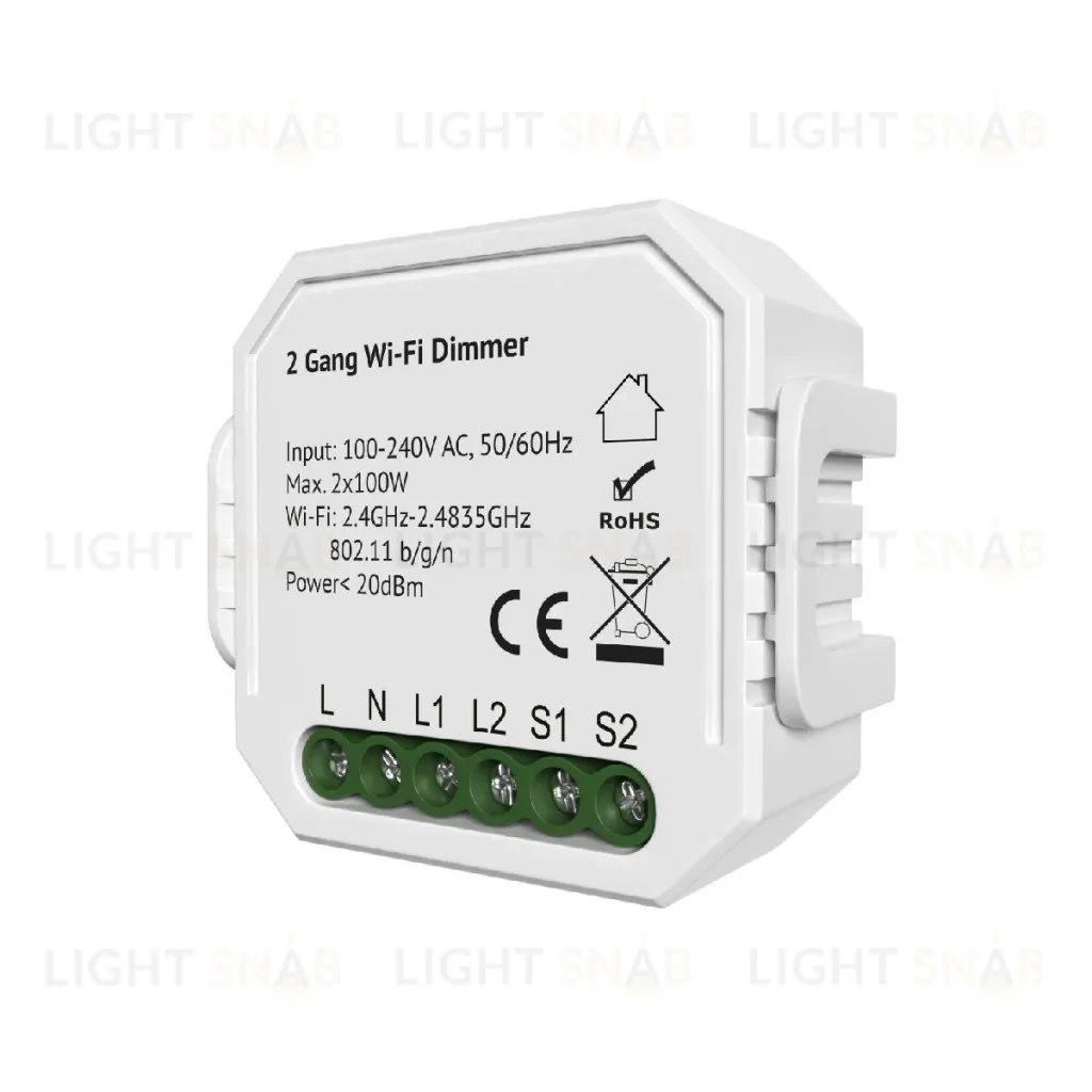 Двухканальное Wi-Fi реле-диммер Denkirs Relay RL1004-DM/1 RL1004-DM/1