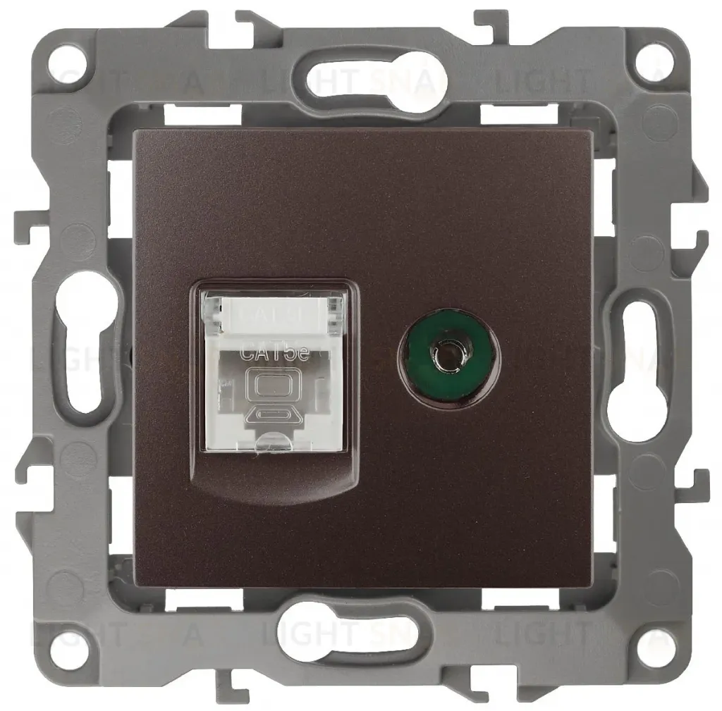 Розетка комбинированная RJ45+TV Эра 12-3110-13 Б0027448 Б0027448