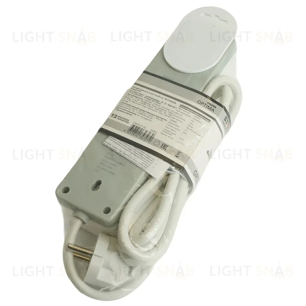 Сетевой фильтр 3-местный с/з Stekker Optima HM20-31-03 50087 50087