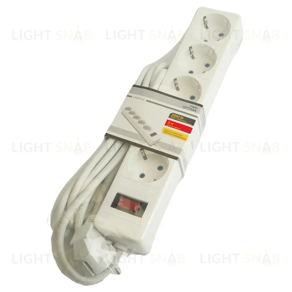 Сетевой фильтр 5-местный с/з Stekker Optima HM20-51-05 50094 50094