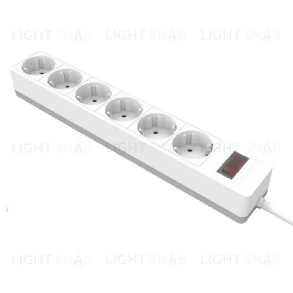 Сетевой фильтр 6-местный с/з Stekker Optima HM20-61-02 50095 50095