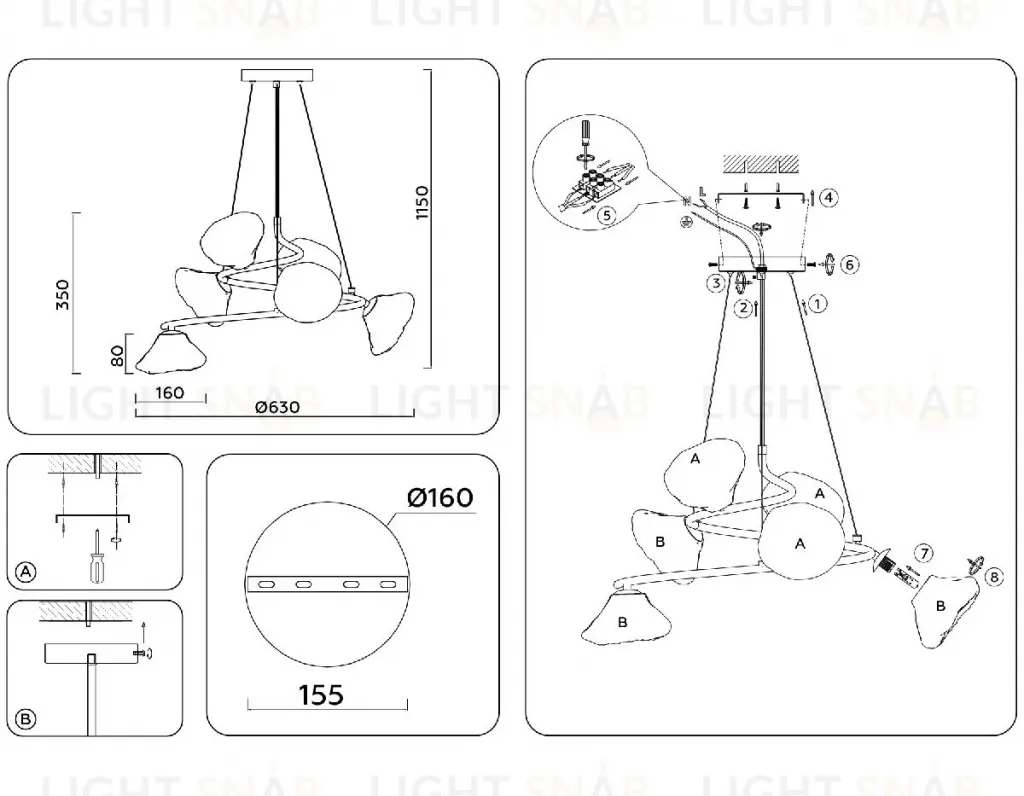 Подвесная люстра Ambrella Light High Light Heigh Light LH15003 LH15003