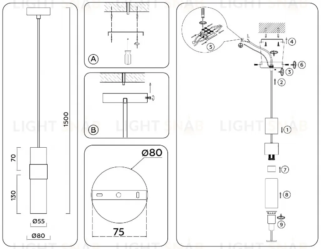 Подвесной светильник Ambrella Light High Light Heigh Light LH55101 LH55101