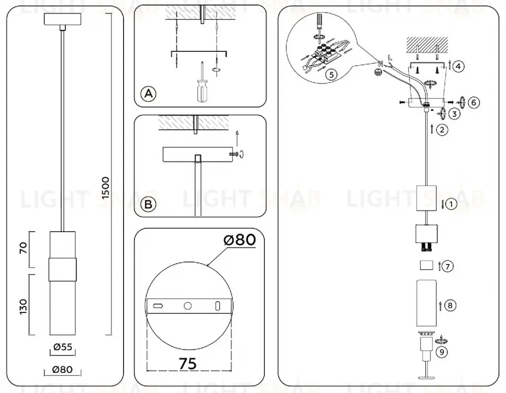 Подвесной светильник Ambrella Light High Light Heigh Light LH55111 LH55111