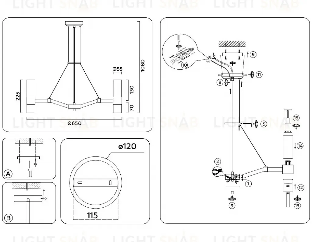 Подвесная люстра Ambrella Light High Light Heigh Light LH55114 LH55114