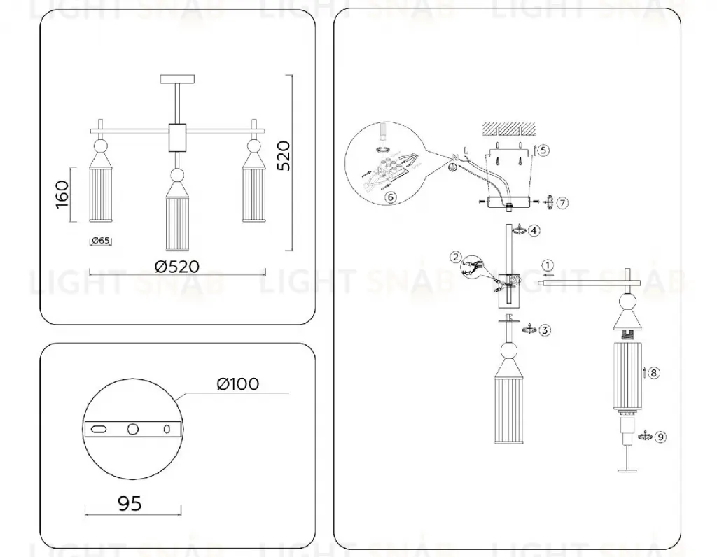 Люстра на штанге Ambrella Light High Light Heigh Light LH55256 LH55256